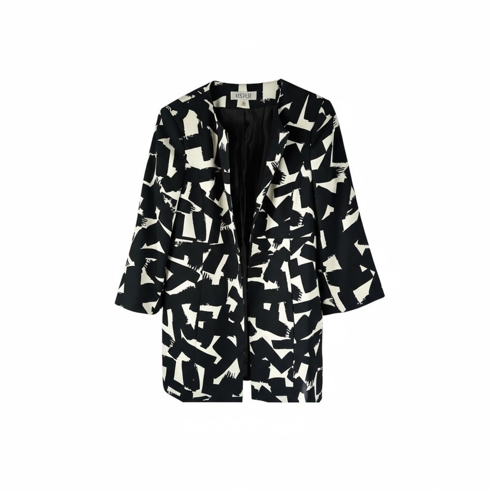 Kasper Women’s Black and White Blazer Jacket Size 8